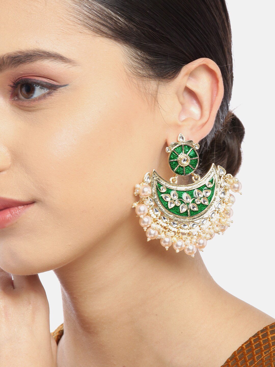 Green Crescent Shaped Chandbalis
