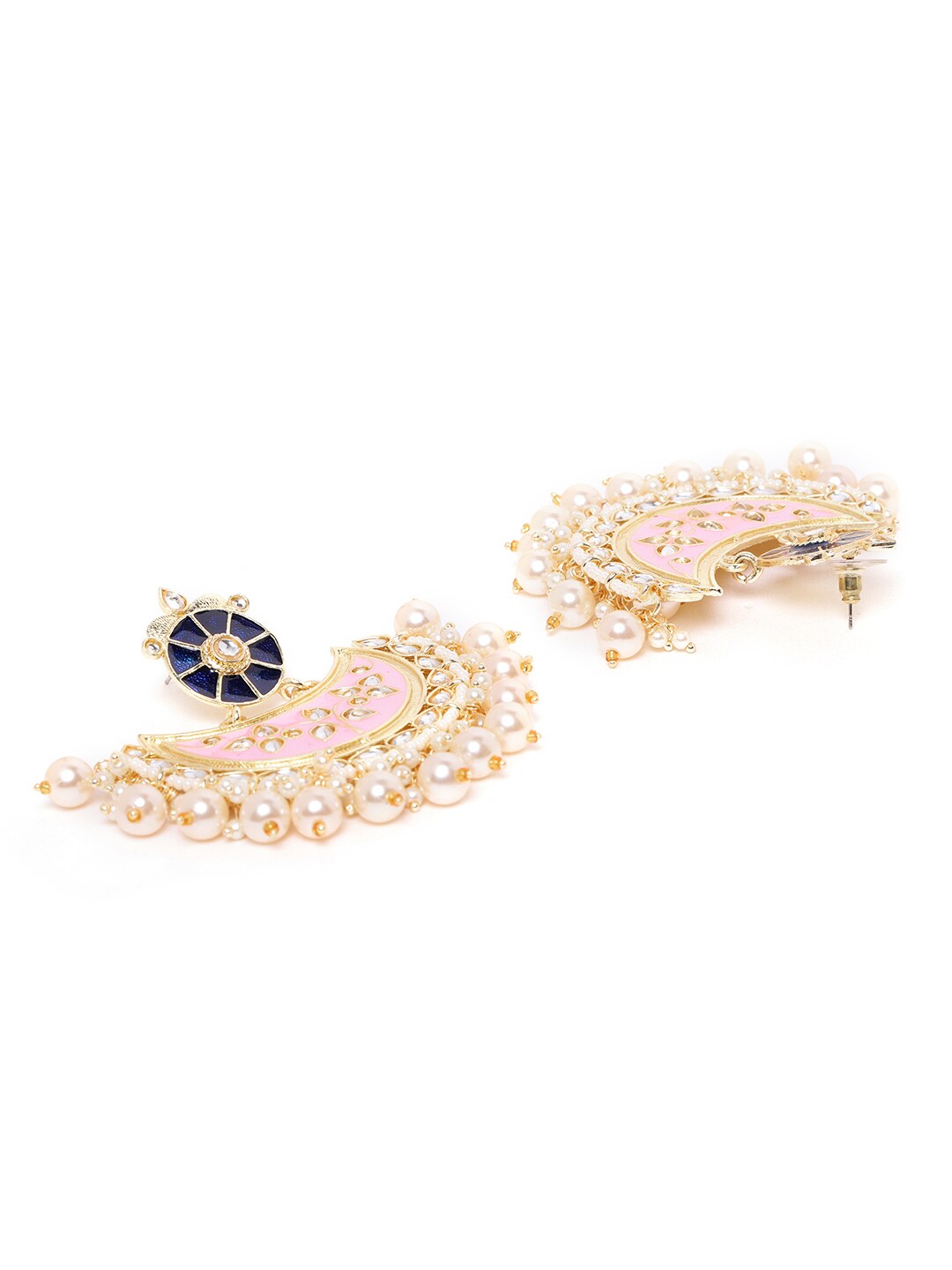 Pink Crescent Shaped Chandbalis