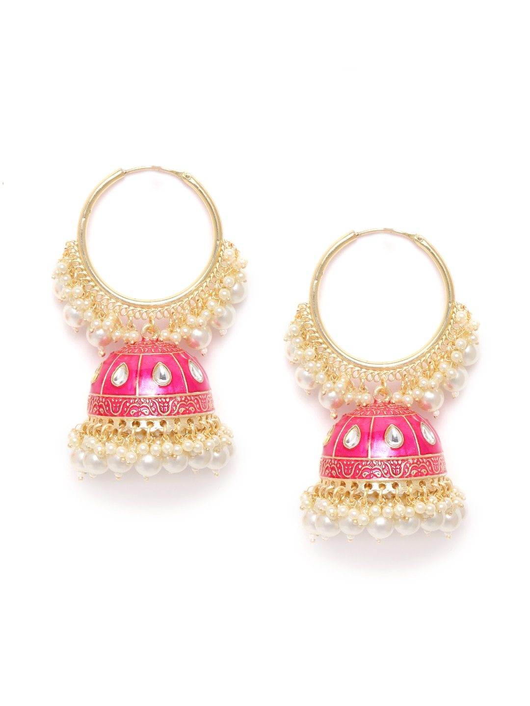 Pink Hoop & Dome Handcrafted Jhumka