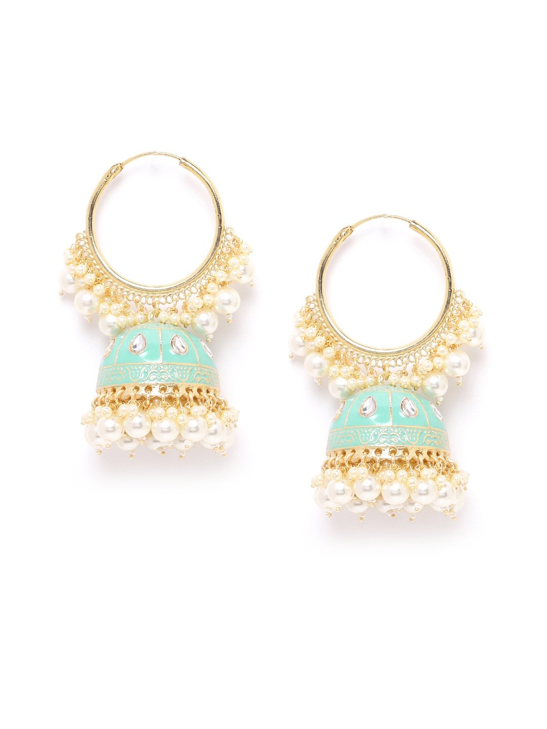 Turquoise Hoop & Dome Handcrafted Jhumka