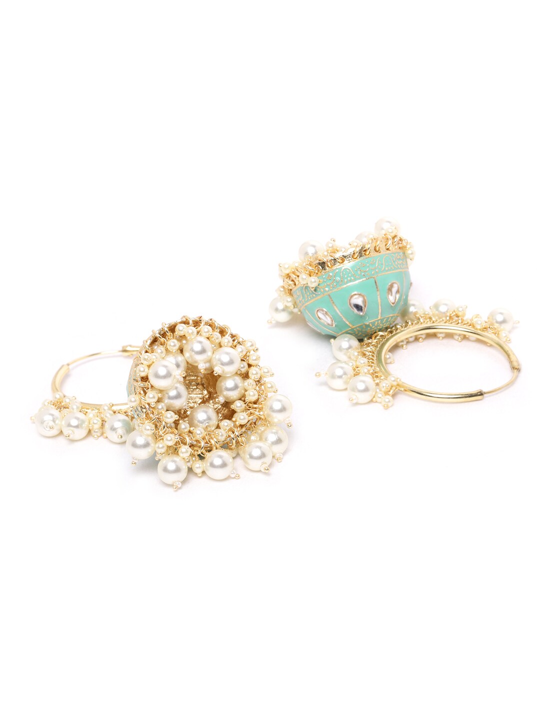 Turquoise Hoop & Dome Handcrafted Jhumka