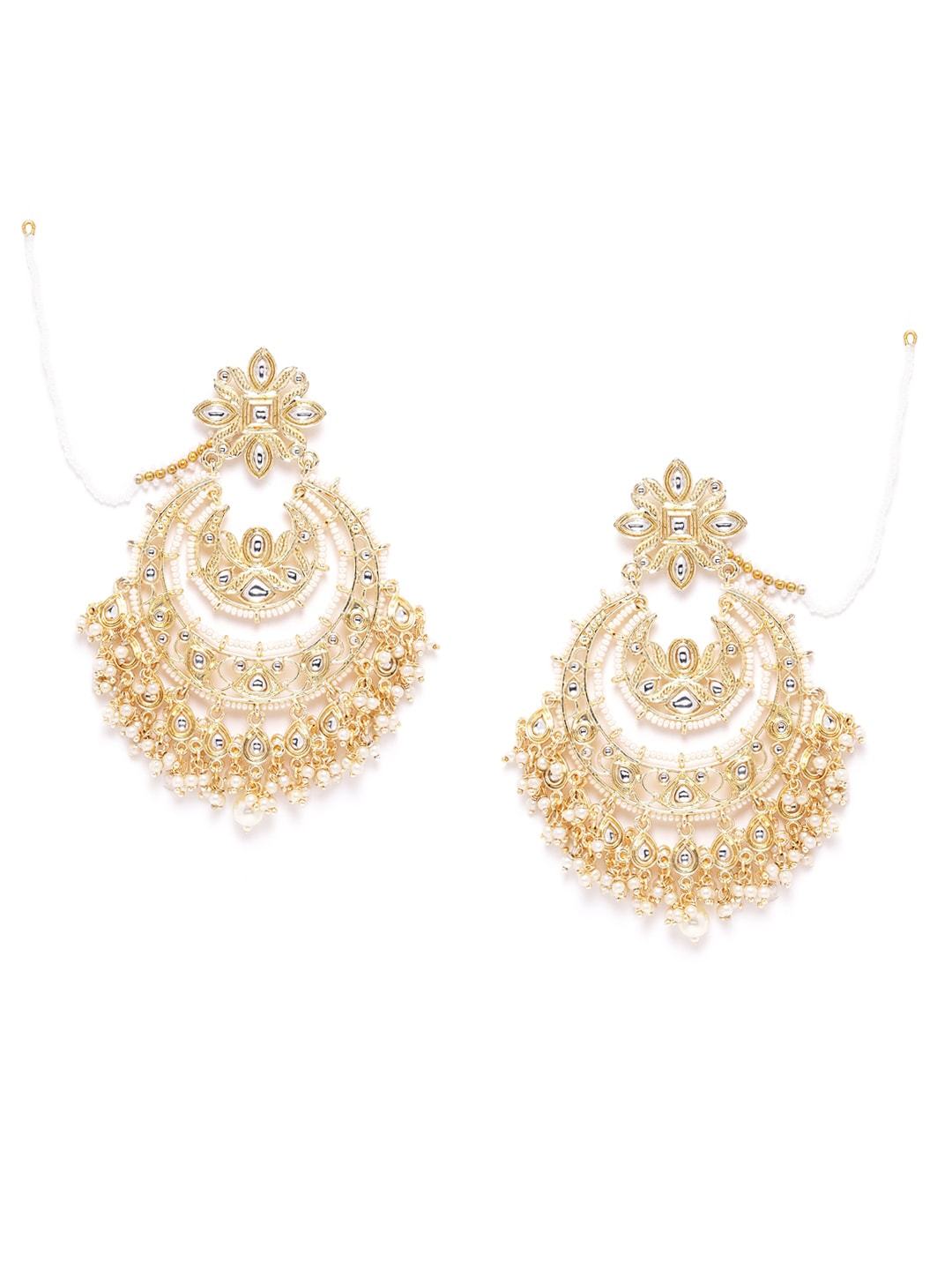Off-White Chandbalis with Ear Chain