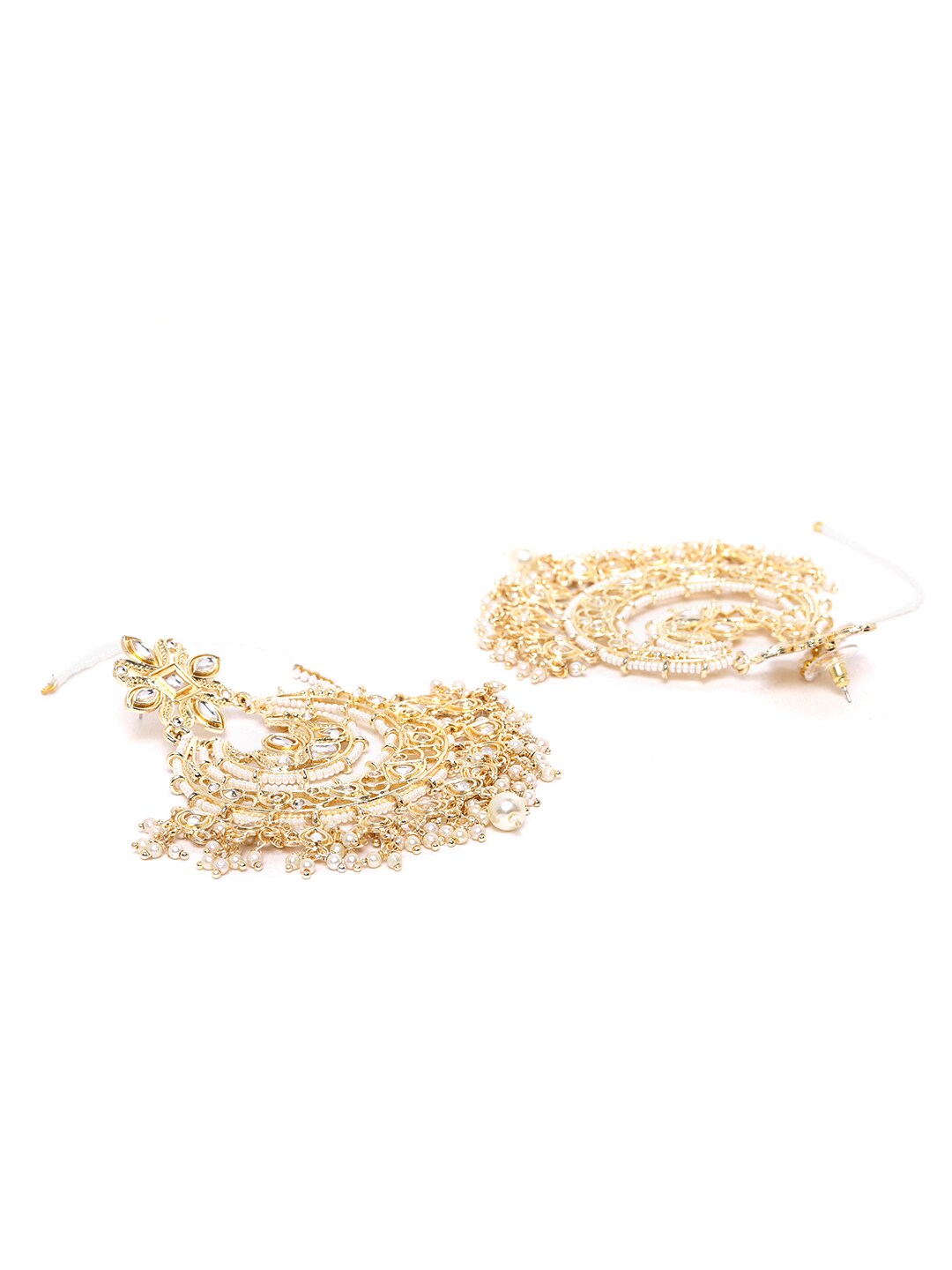 Off-White Chandbalis with Ear Chain