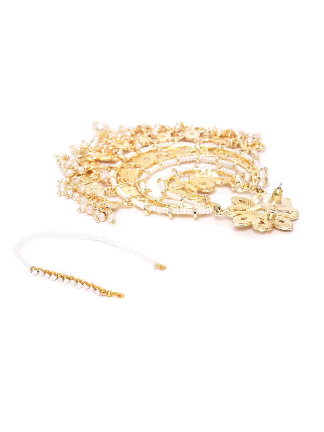 Off-White Chandbalis with Ear Chain