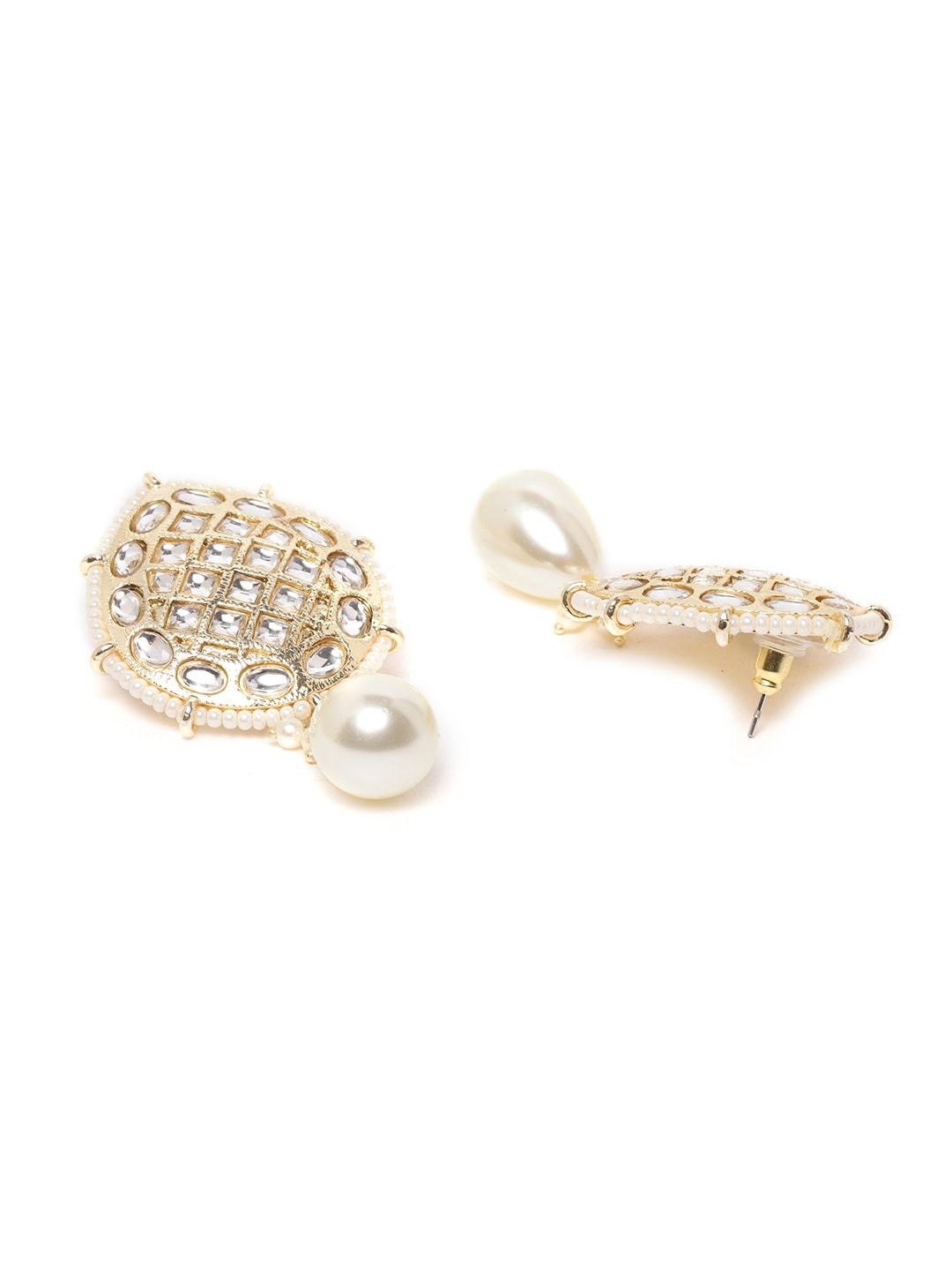 Studded Handcrafted Teardrop Earrings