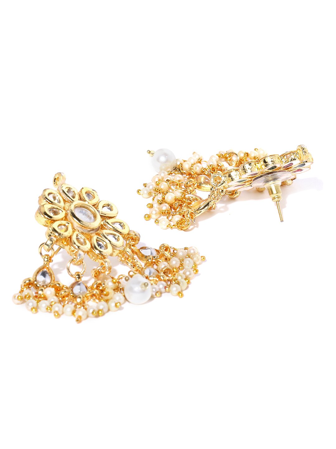 Floral Kundan Earrings with Tikka Set