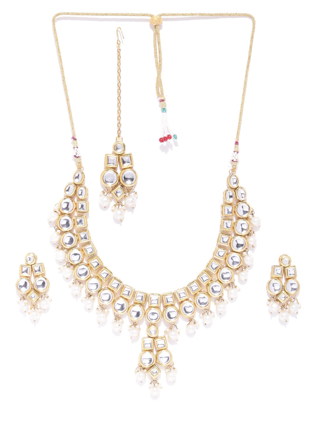 Off-White Classic Kundan & Pearl Necklace Set