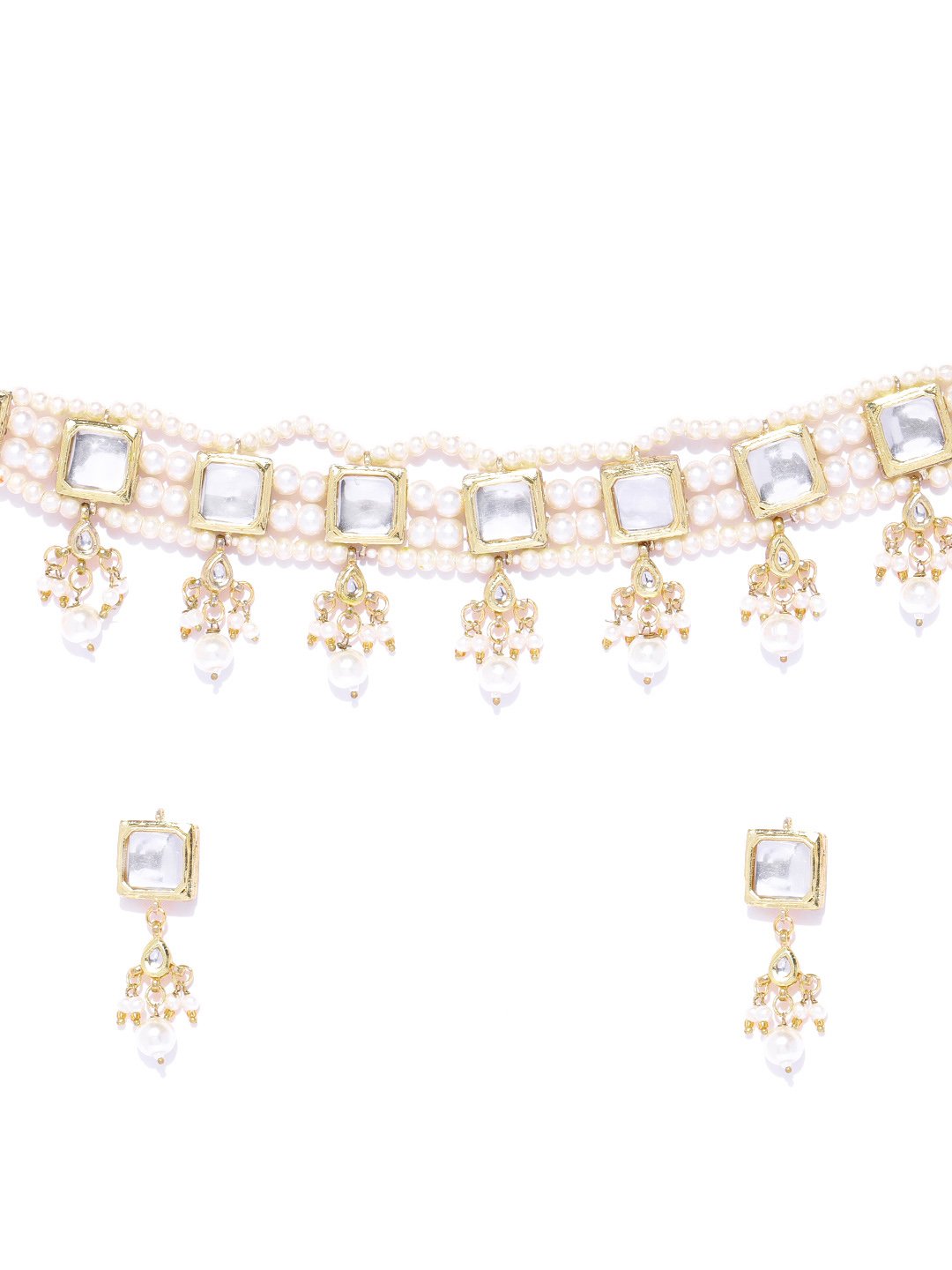 White Pearl Handcrafted Choker Necklace Set