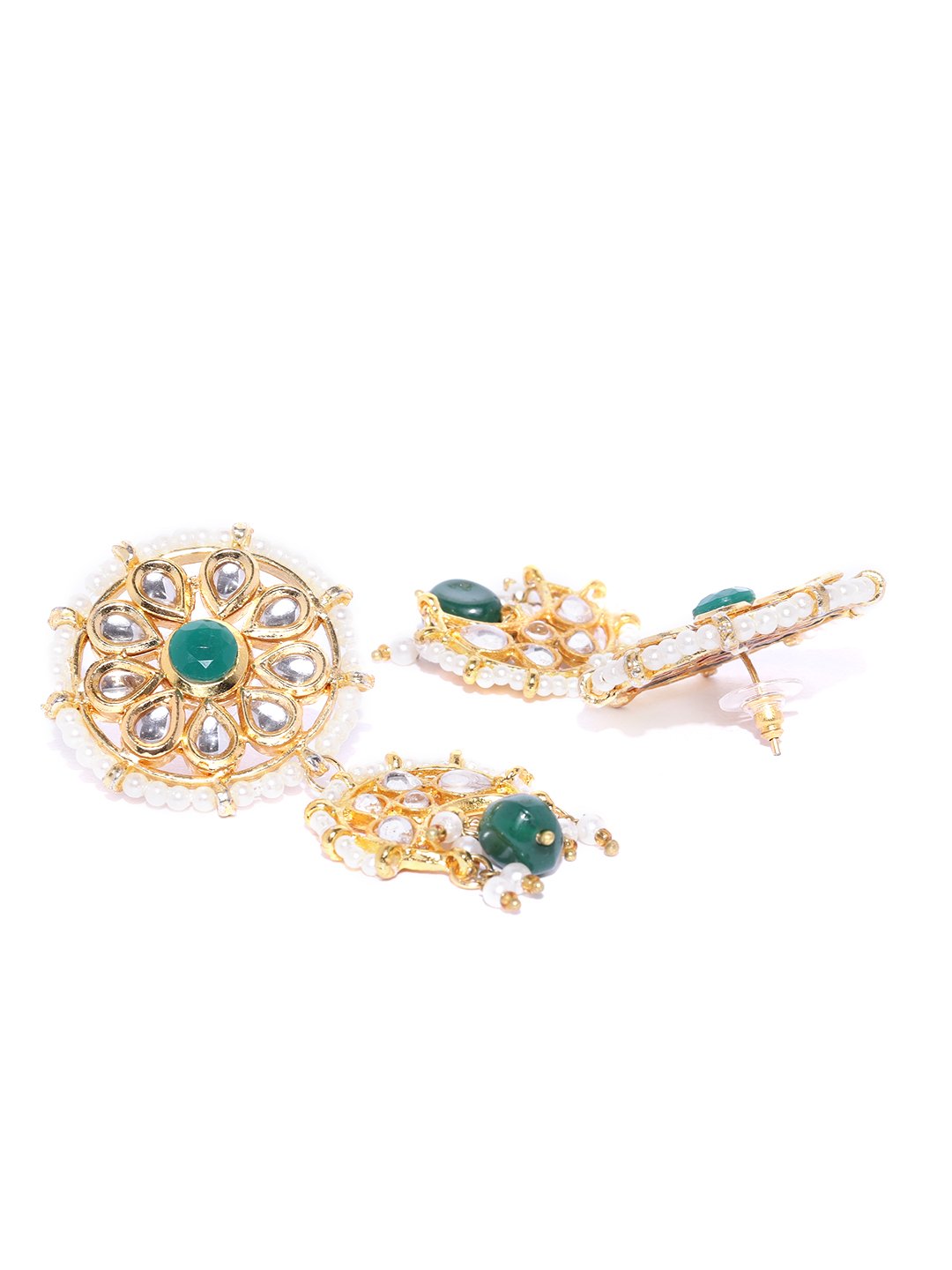 Green Kundan & Pearl Choker Necklace Set