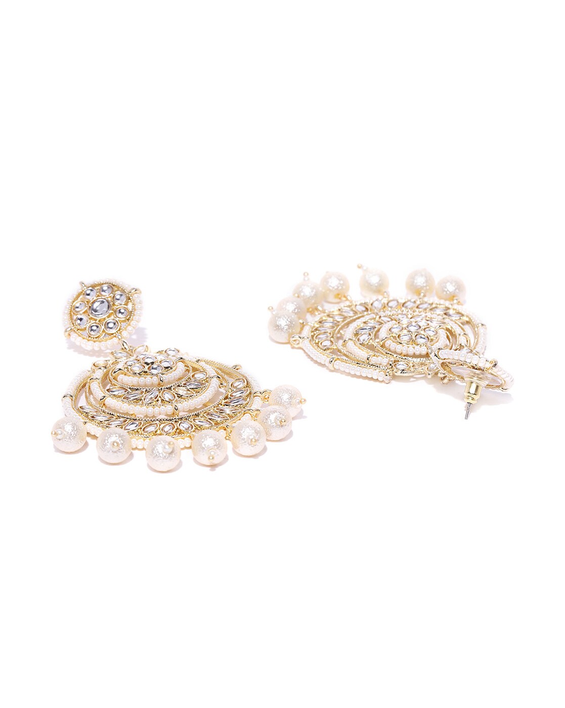 Gold Plated Kundan Classic Drop Earrings