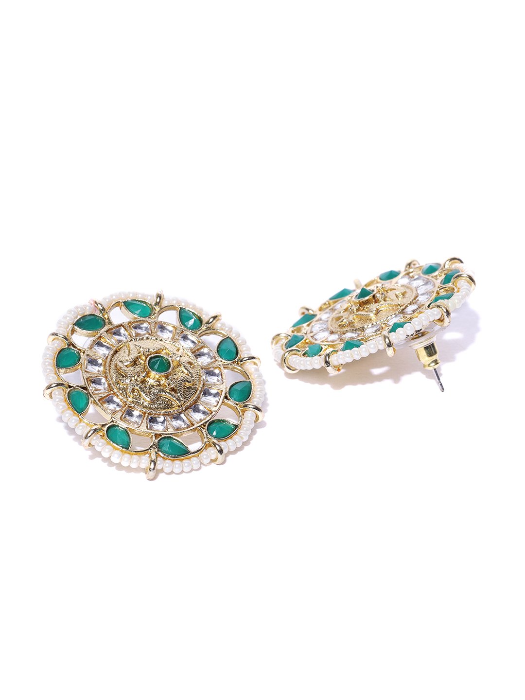 Green Beaded Flower Necklace Set