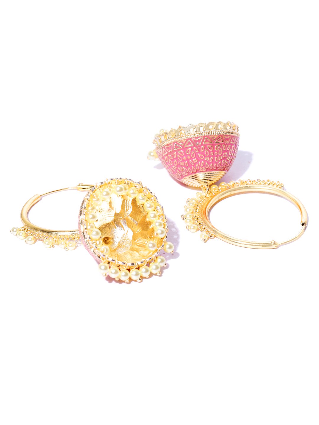 Pink & Gold Hoop Jhumka