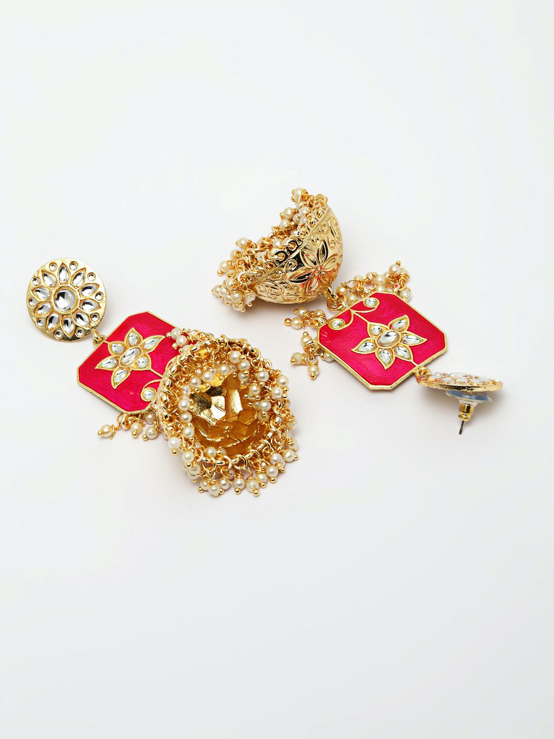 Pink Lotus Flower Jhumka