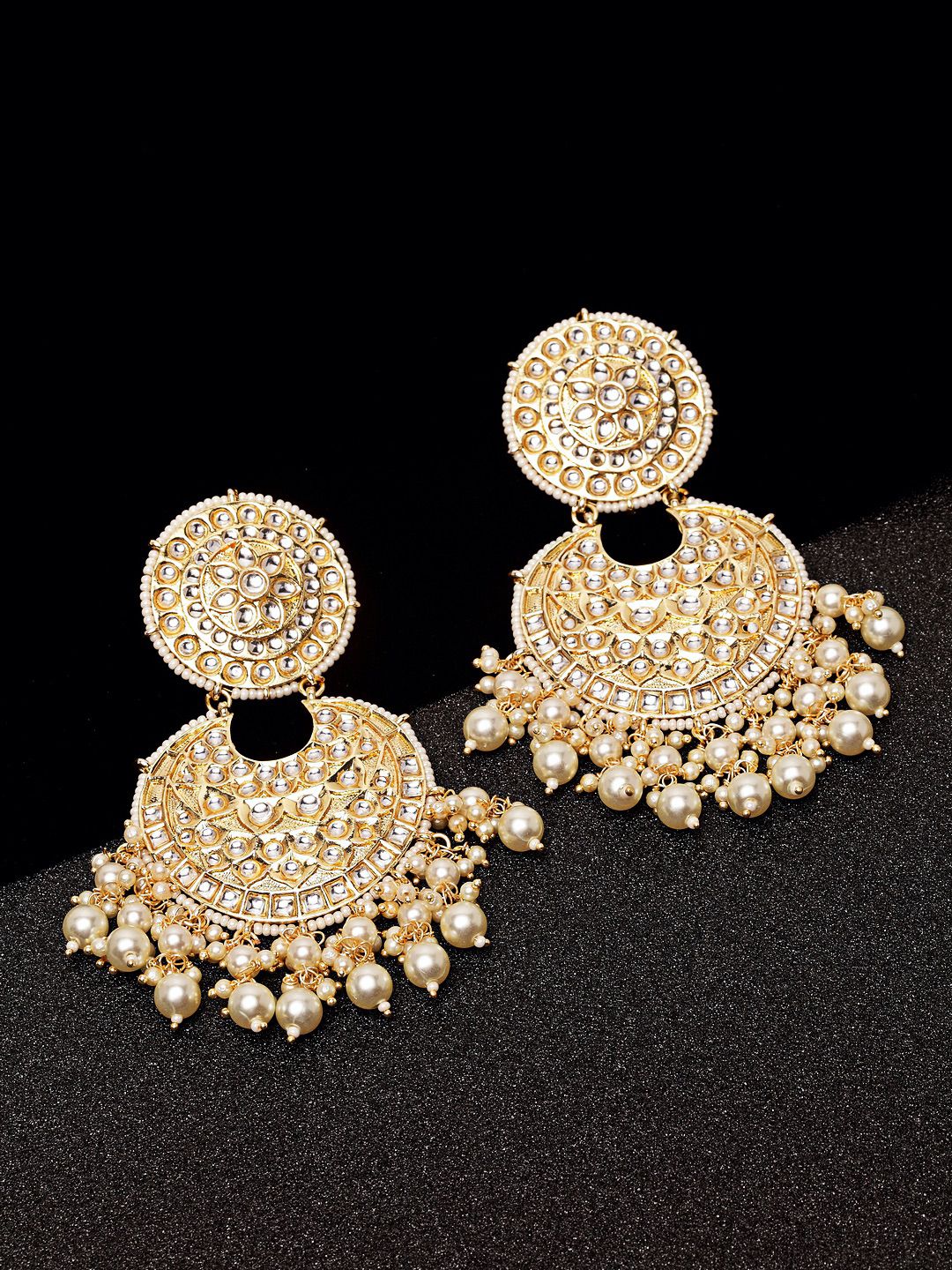 Ethnic Stone Studded Chandbali Earrings