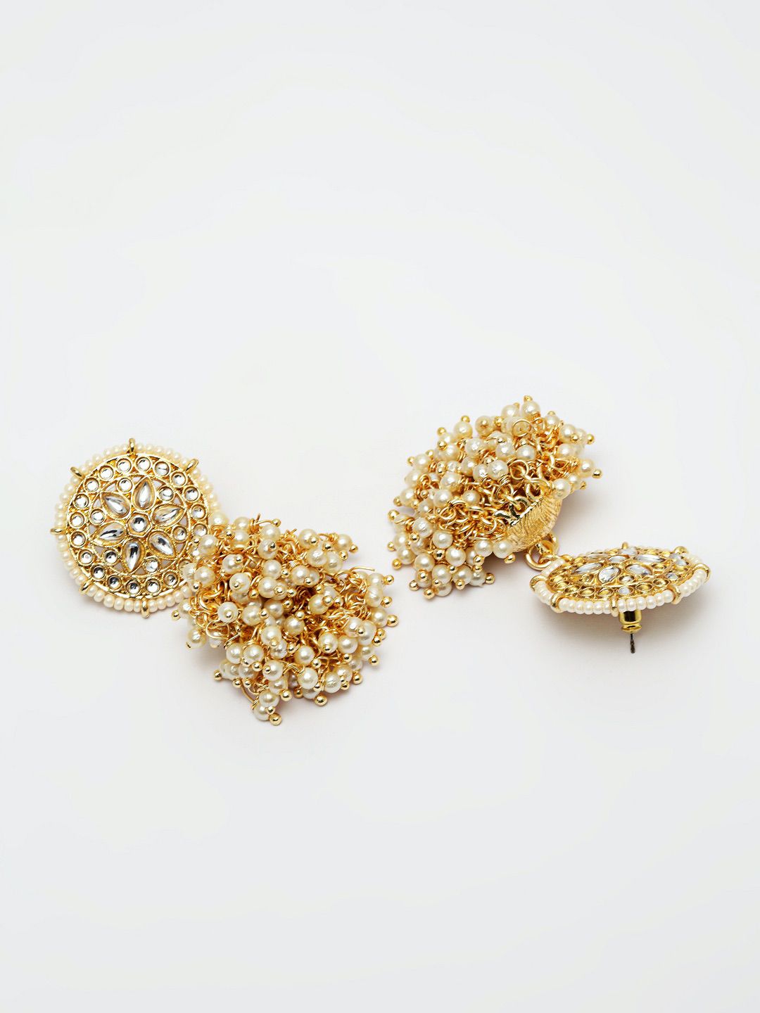 Round Flower Kundan Jhumki