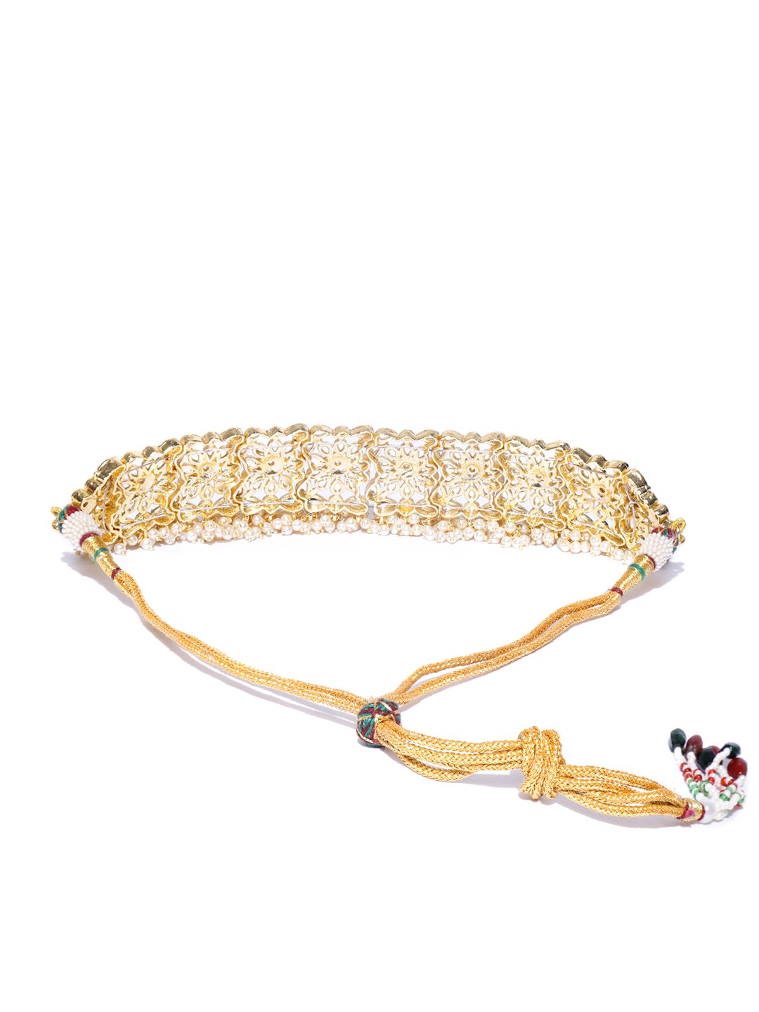 Off-White Beaded Flower Necklace Set