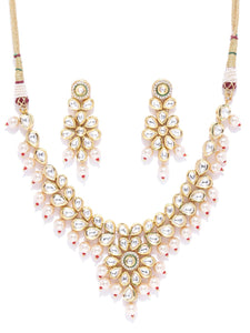Golden Handcrafted Classic Kundan Necklace Set